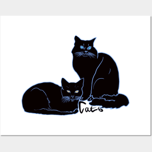 Two Black Cats Posters and Art